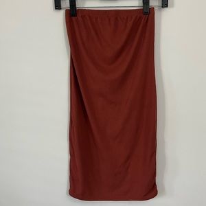 Burnt orange tube dress